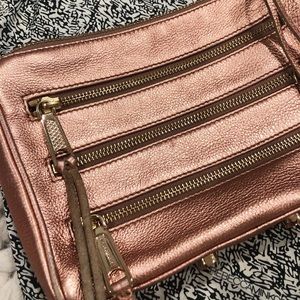 Rebecca Minkoff 5 Zip crossbody Rose Gold